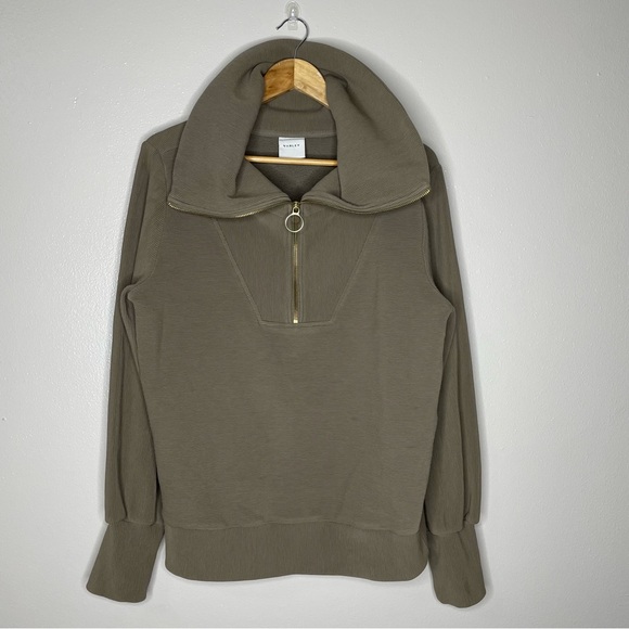 Varley Vine Half-Zip Pullover in Stone Olive Size Small - Picture 8 of 10